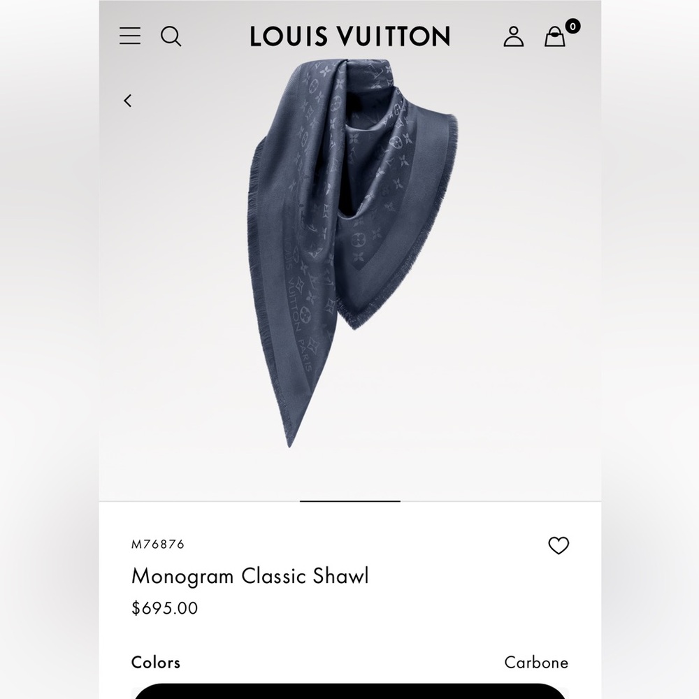Louis Vuitton NWT Monogram Classic Shawl - Blue